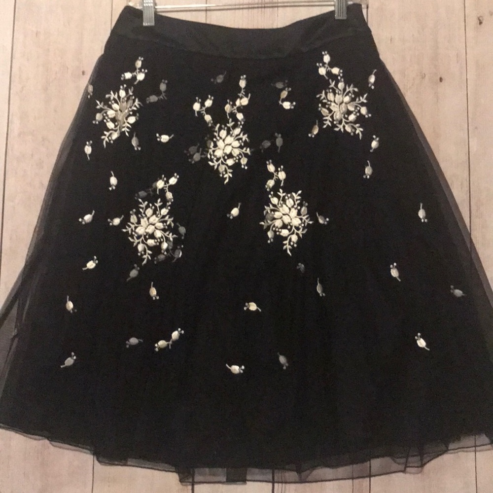 Ann Taylor Tulle Embroidered Skirt